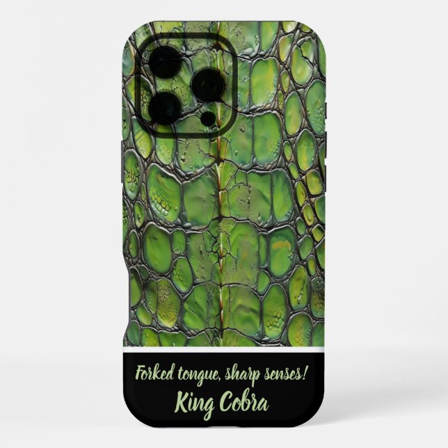 Funda Para iPhone Patrones complejos de piel de serpiente verde (Reverso )