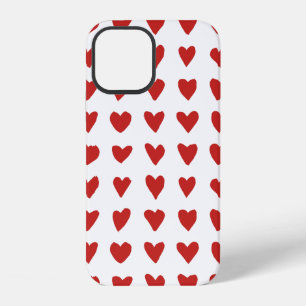 Funda Para iPhone 12 Patrones de corazones rojos blancos lindos