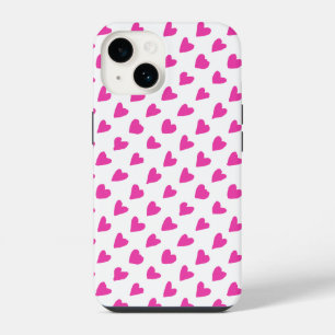 Funda Para iPhone 14 Patrones de corazones rojos blancos lindos