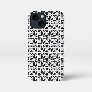 FUNDA PARA iPhone 13 MINI PATRONES DE GATOS NEGROS