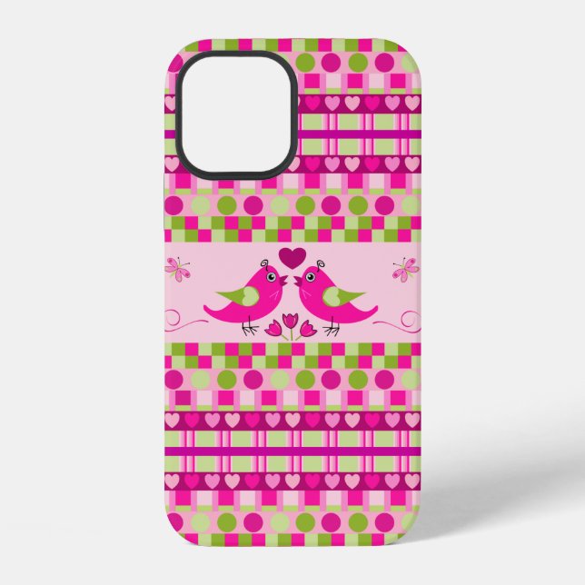 Funda Para iPhone Patrones de Moda y Pájaros del Amor (Reverso )