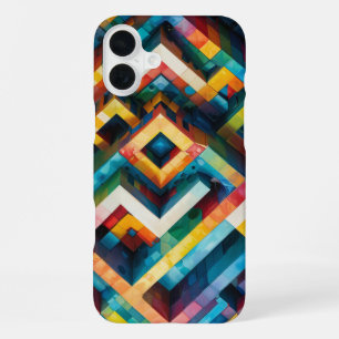 Funda Para iPhone 16 Plus Patrones geométricos con colores contrastantes aud