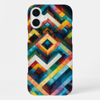 Funda Para iPhone 16 Plus Patrones geométricos con colores contrastantes aud