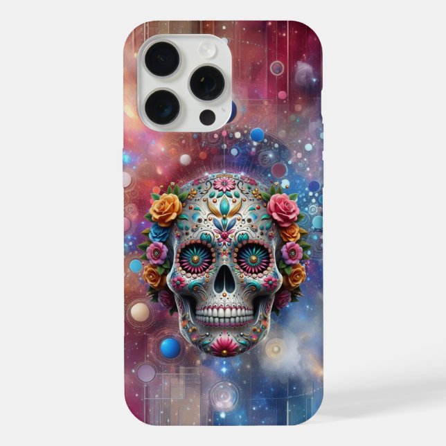 Funda Para iPhone Patrones intrincados Calavera de azúcar (Reverso )