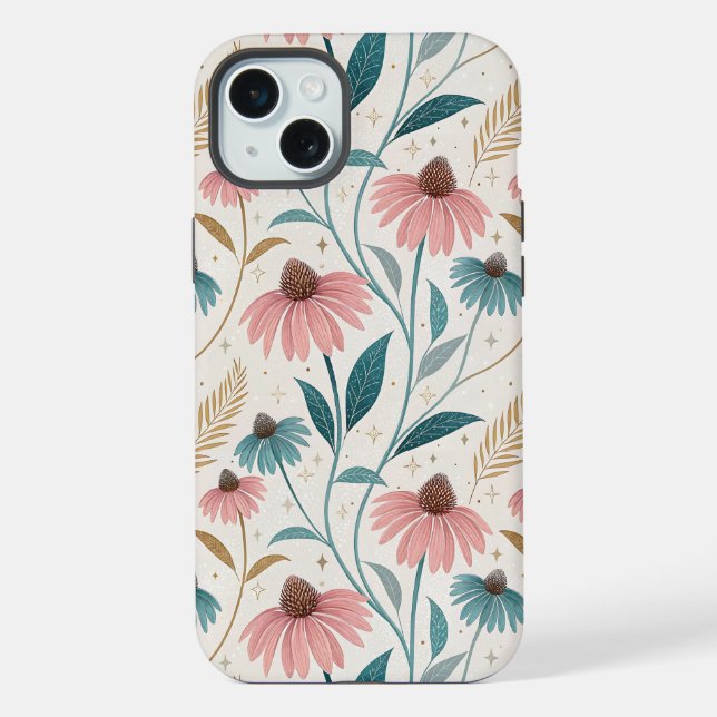 Funda Para iPhone Pattern Echineceas Glitter (Reverso )