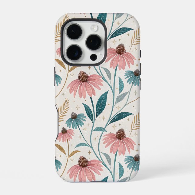 Funda Para iPhone Pattern Echineceas Glitter (Reverso )