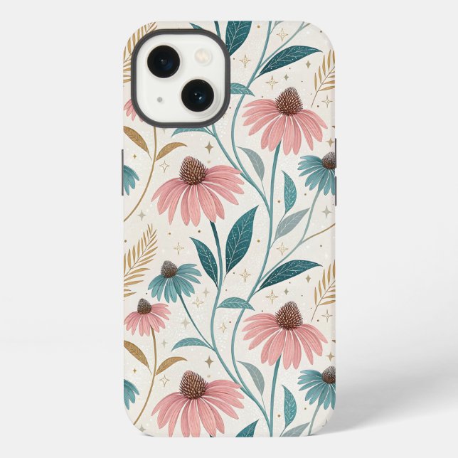 Funda Para iPhone Pattern Echineceas Glitter (Reverso )