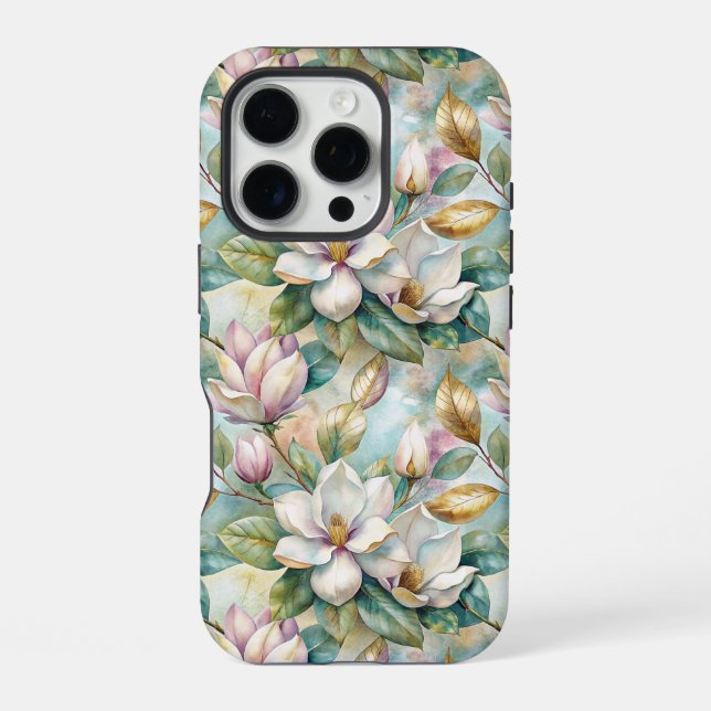 Funda Para iPhone Pattern Elegant Magnolia Flowers (Reverso )