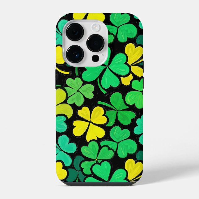 Funda Para iPhone Pattern St. Patrick's Day Clovers  (Reverso )