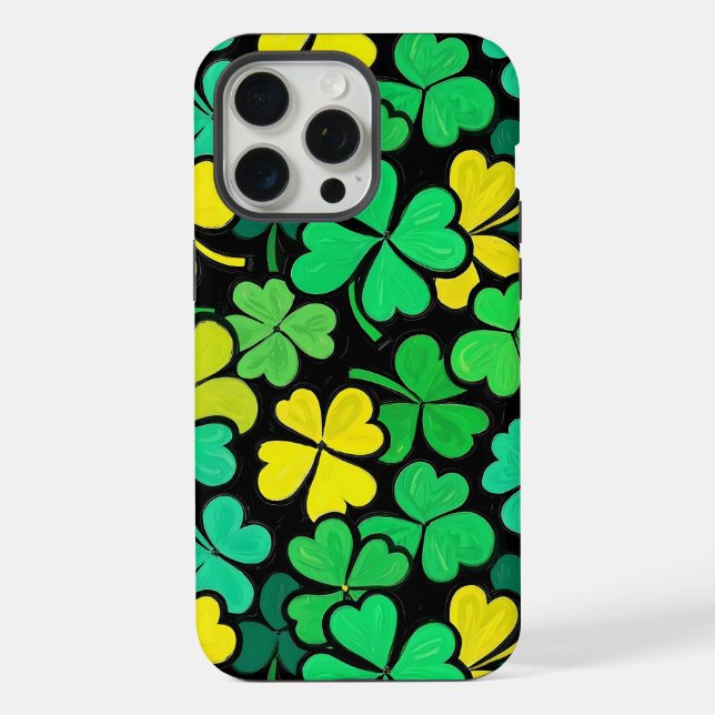 Funda Para iPhone Pattern St. Patrick's Day Clowers  (Reverso )