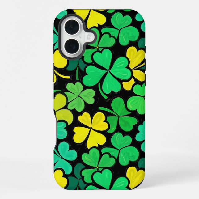 Funda Para iPhone Pattern St. Patrick's Day Clowers  (Reverso )