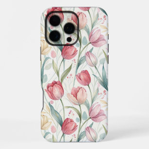 Funda Para iPhone 16 Pro Max Pattern Watercolor Modern Tulips