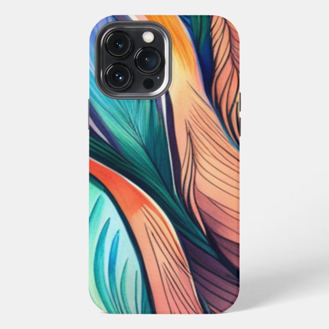 Funda Para iPhone Pavo real abstracto (Reverso )