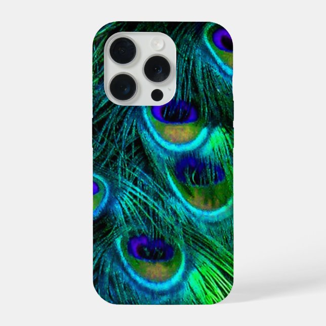 Funda Para iPhone Pavo real psicodélico de PixDezines (Reverso )
