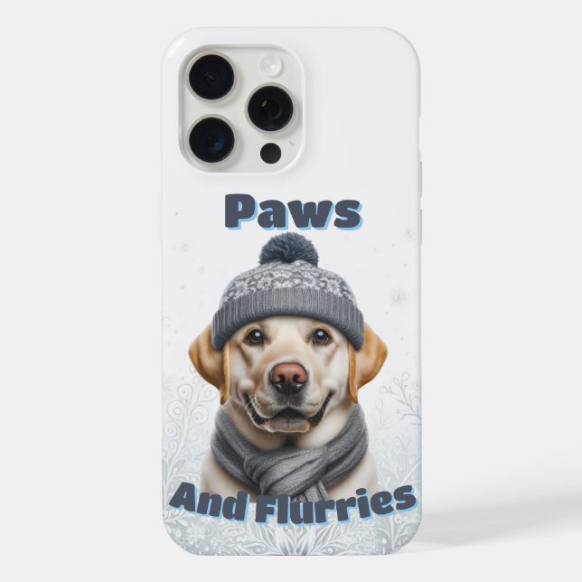 Funda Para iPhone Paws & Flurries - Diseño de Perros de Invierno (Reverso )