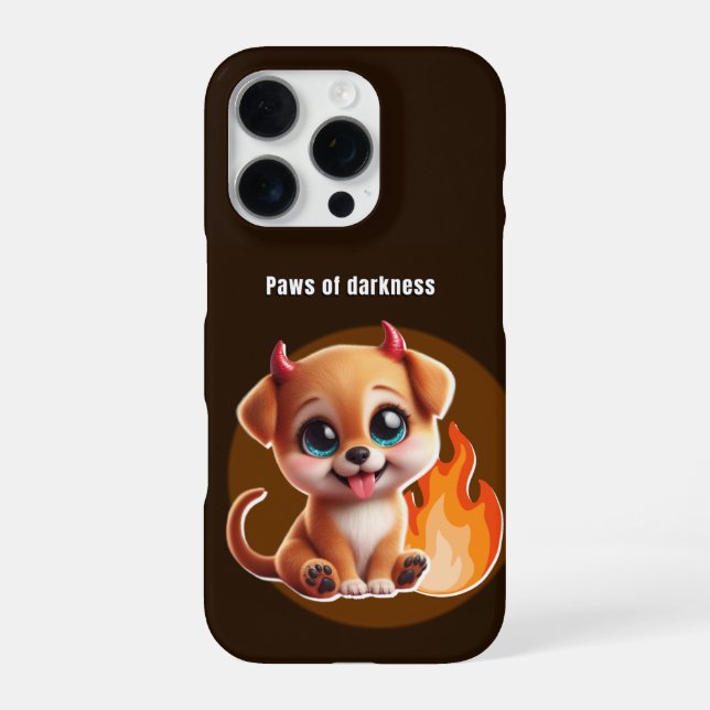 Funda Para iPhone Paws of Darkness Fire Dog Phone Case – Glowing  (Reverso)