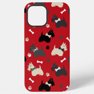 Funda Para iPhone 12 Pro Max Paws y huesos aterradores escoceses rojos