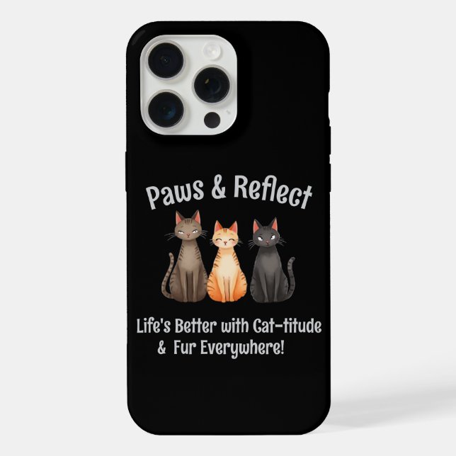 Funda Para iPhone Paws y Reflejo Gatos Adorables (Reverso )