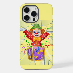 payaso gracioso bajo el cristal roto