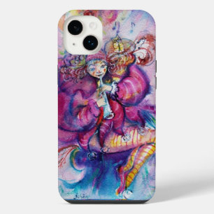FUNDA PARA iPhone 14 PLUS PAYASO ROSA MUSICAL CON BUHO