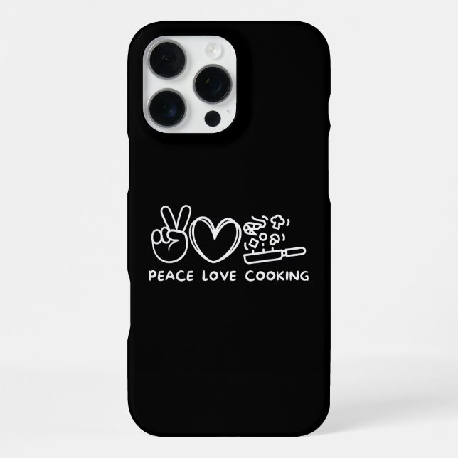 Funda Para iPhone Peace, Love Cooking Retro Cooking Lover Chef Food  (Reverso )