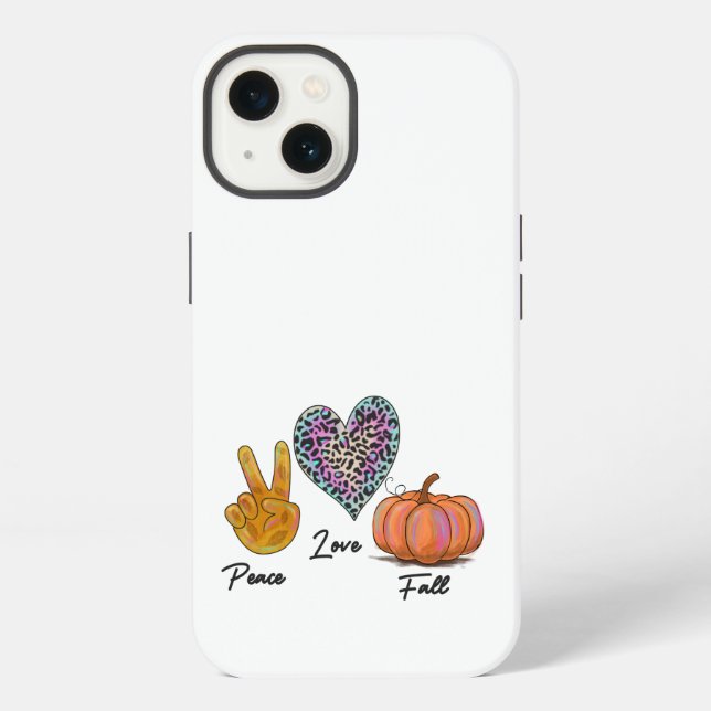 Funda Para iPhone Peace Love Fall (Reverso )