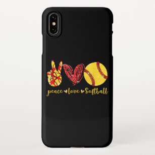 Funda Para iPhone XS Max Peace Love Softball Cute Softball Amantes