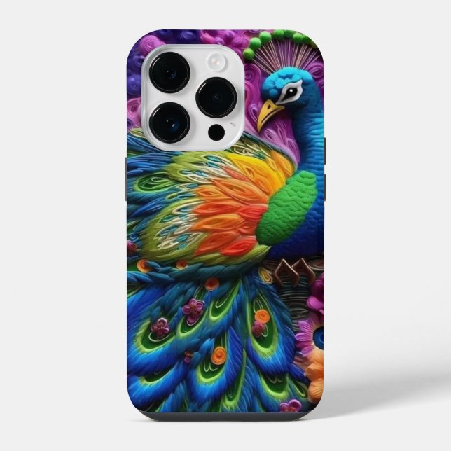 Funda Para iPhone Peacock 3D (Reverso )