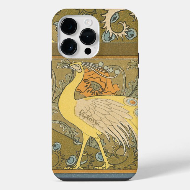 Funda Para iPhone Peacock Art Deco (Reverso )