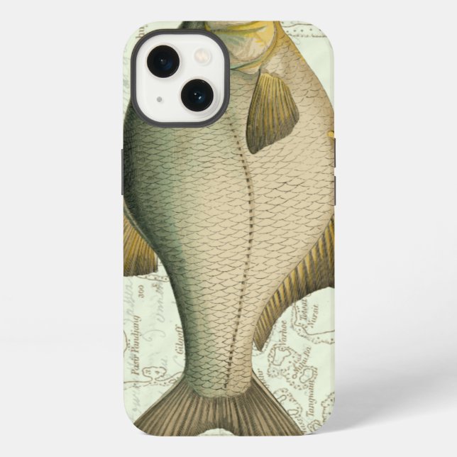 Funda Para iPhone Peces de Agua Dulce en Mapa (Reverso )