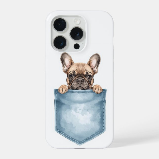 Funda Para iPhone Peeking French Bulldog Pocket Phone Case (Reverso )