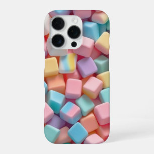 Funda Para iPhone 16 Pro Pegatina de teléfono de bloques abstractos pastel 