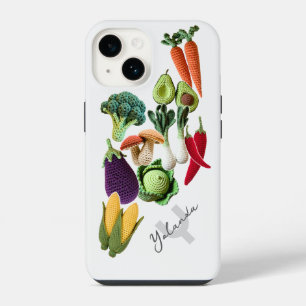 Funda Para iPhone 14 Pegatina Y2K Collage de Verduras tejidas con Croch