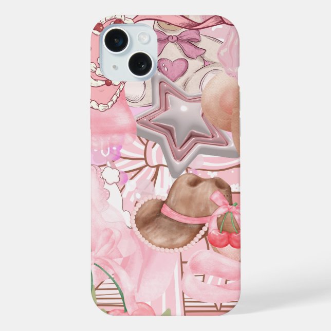 Funda Para iPhone Pegatinas de Coqueta Rosa  (Reverso )