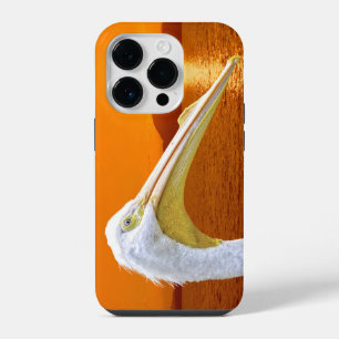 Funda Para iPhone 14 Pro Pelícano blanco americano al atardecer en Corfú