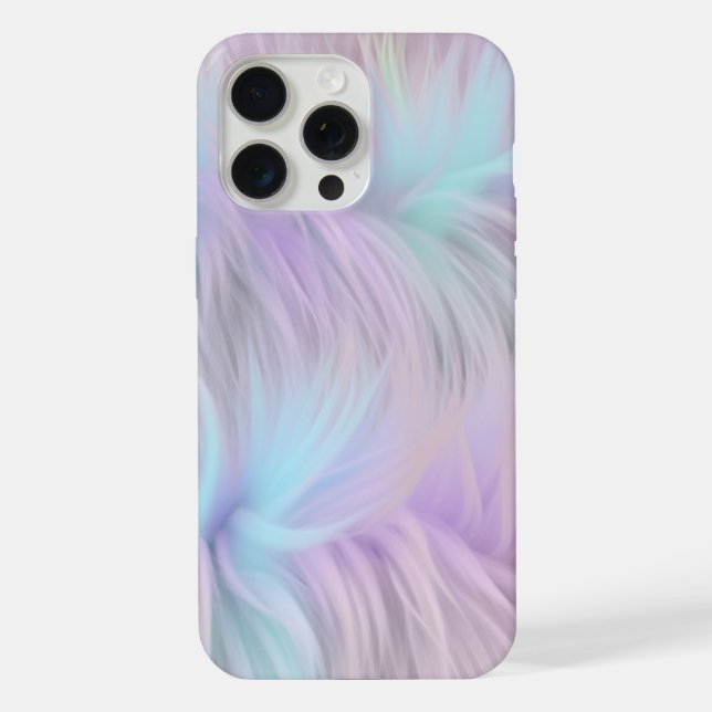 Funda Para iPhone Pelo Arcoíris Pastel (Reverso )
