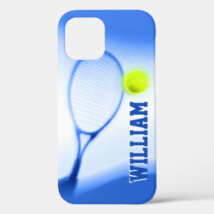Funda Para iPhone 12 Pro Pelota de tenis y deportes de raqueta azul amarill