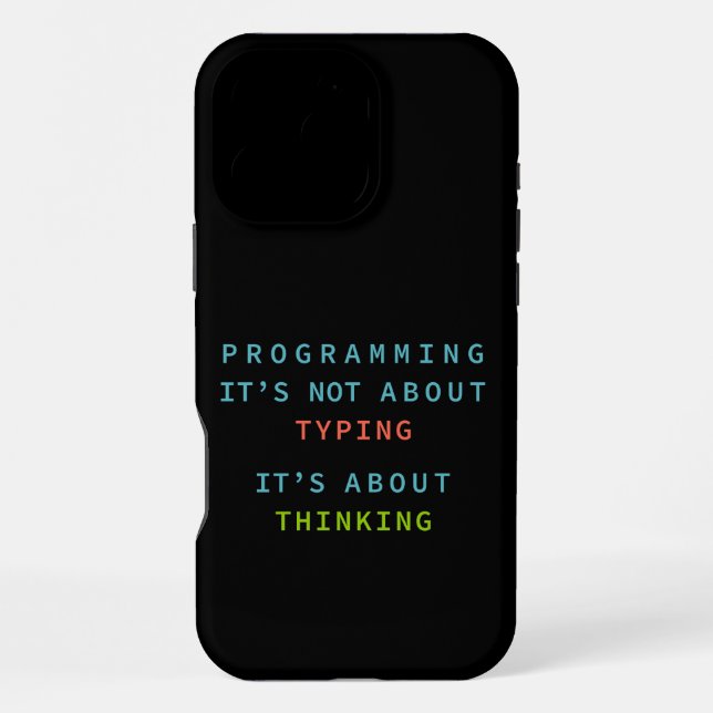 Funda Para iPhone Pensamiento de Programación - Cita Tech Fondo Negr (Reverso )