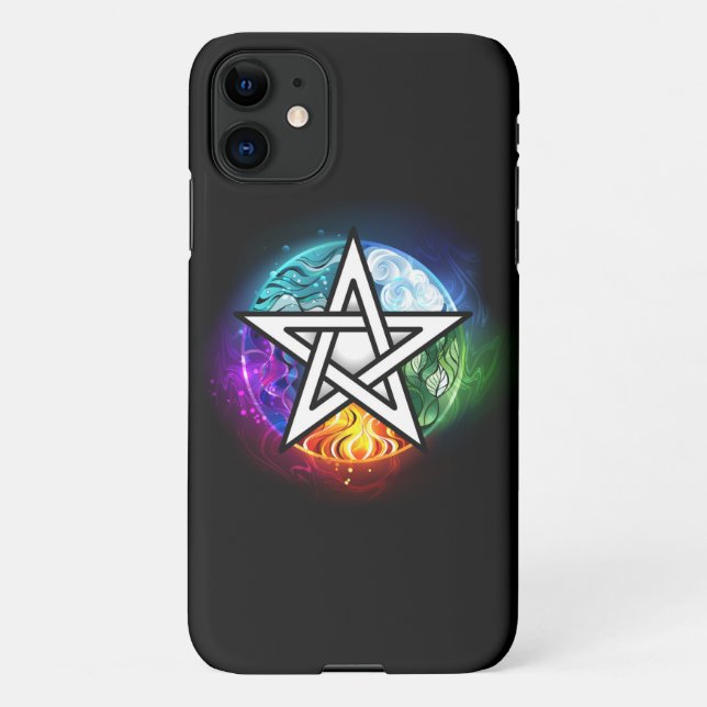 Funda Para iPhone Pentagrama de Wiccan (Reverso)