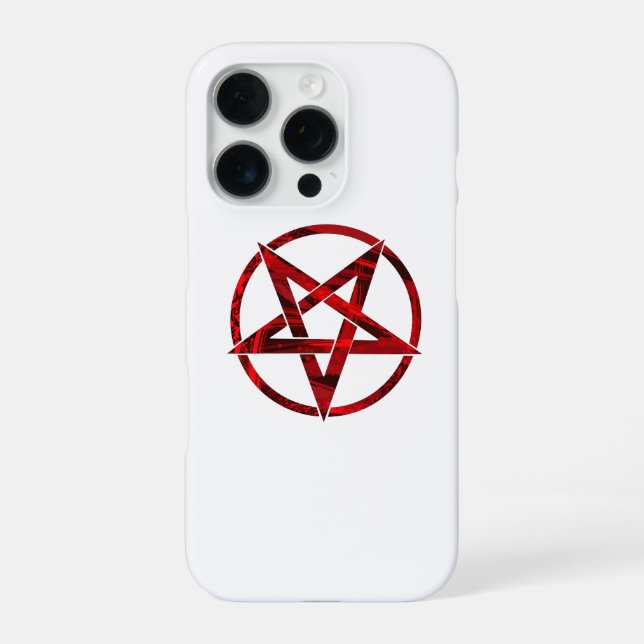 Funda Para iPhone Pentagrama del Diablo Rojo (Reverso)
