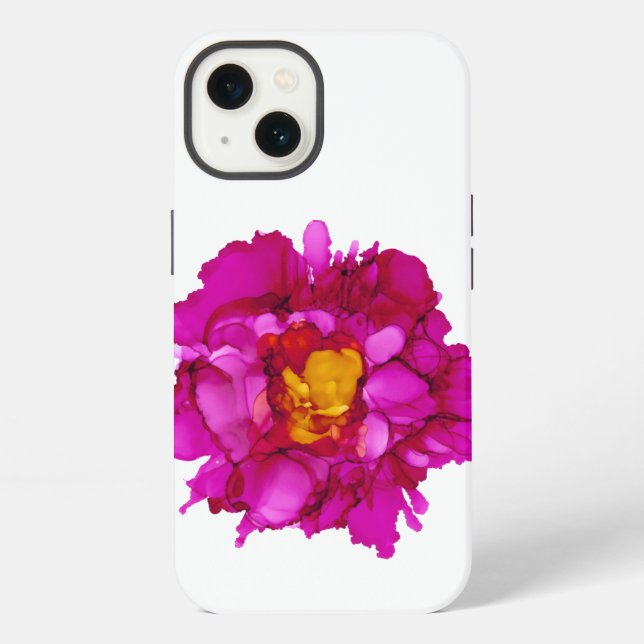 Funda Para iPhone Peonía fucsia--¡personalizable! (Reverso )