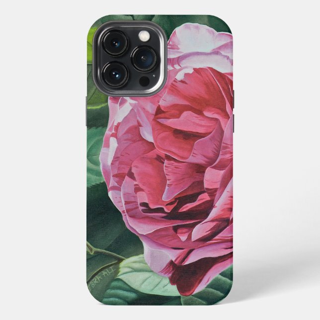 Funda Para iPhone Peonía Rosa Floral (Reverso )