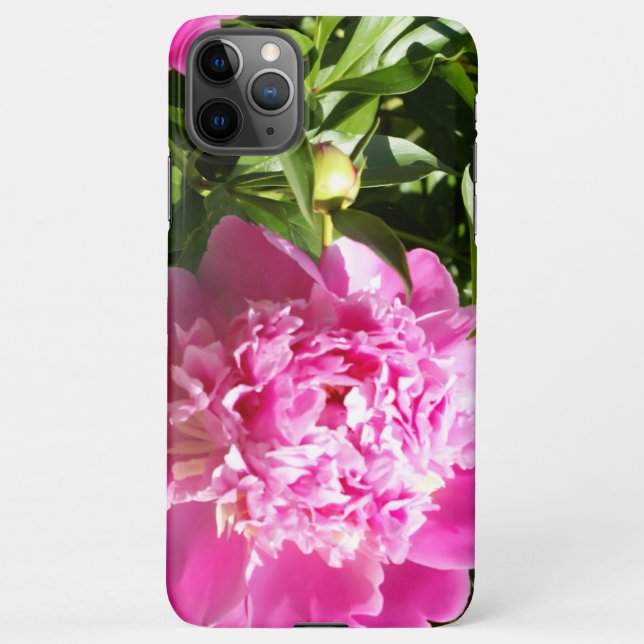 Funda Para iPhone peonías rosadas oscuras (Reverso)