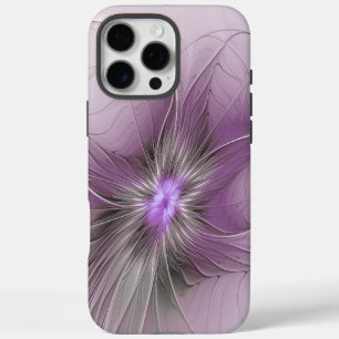 Funda Para iPhone 16 Pro Max Pequeña belleza arte floral fractal moderno gris m