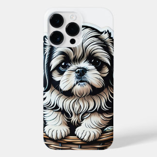 Funda Para iPhone 14 Pro Max Pequeña Shih Tzu en estuche para iPhone en canasta