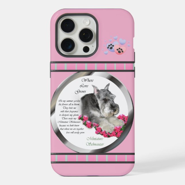 Funda Para iPhone Pequeño arte moderno en miniatura Schnauzer Dog (Reverso )