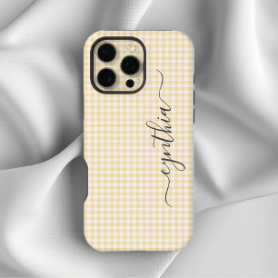 Funda Para iPhone 16 Pro Max Pequeño Beige Gingham Signature