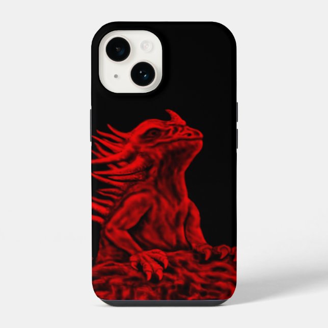 Funda Para iPhone Pequeño dragón rojo (Reverso )
