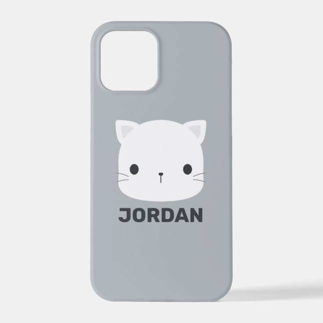 Funda Para iPhone Pequeño gato con nombre personalizado (Reverso )