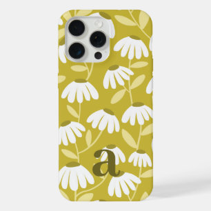 Pequeño patrón floral de letra monograma en oro os